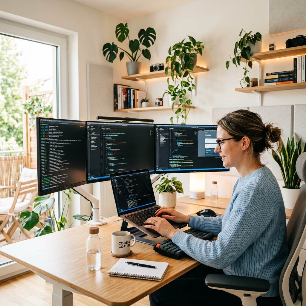 Developer working on project